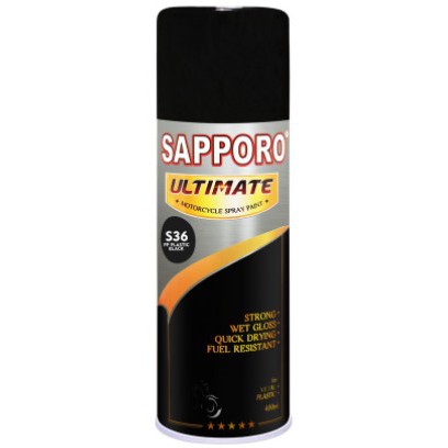 Cat Semprot Pilox Sapporo Ultimate S36 PP Plastic Black 400cc Back To Black Original Hitam Pylox