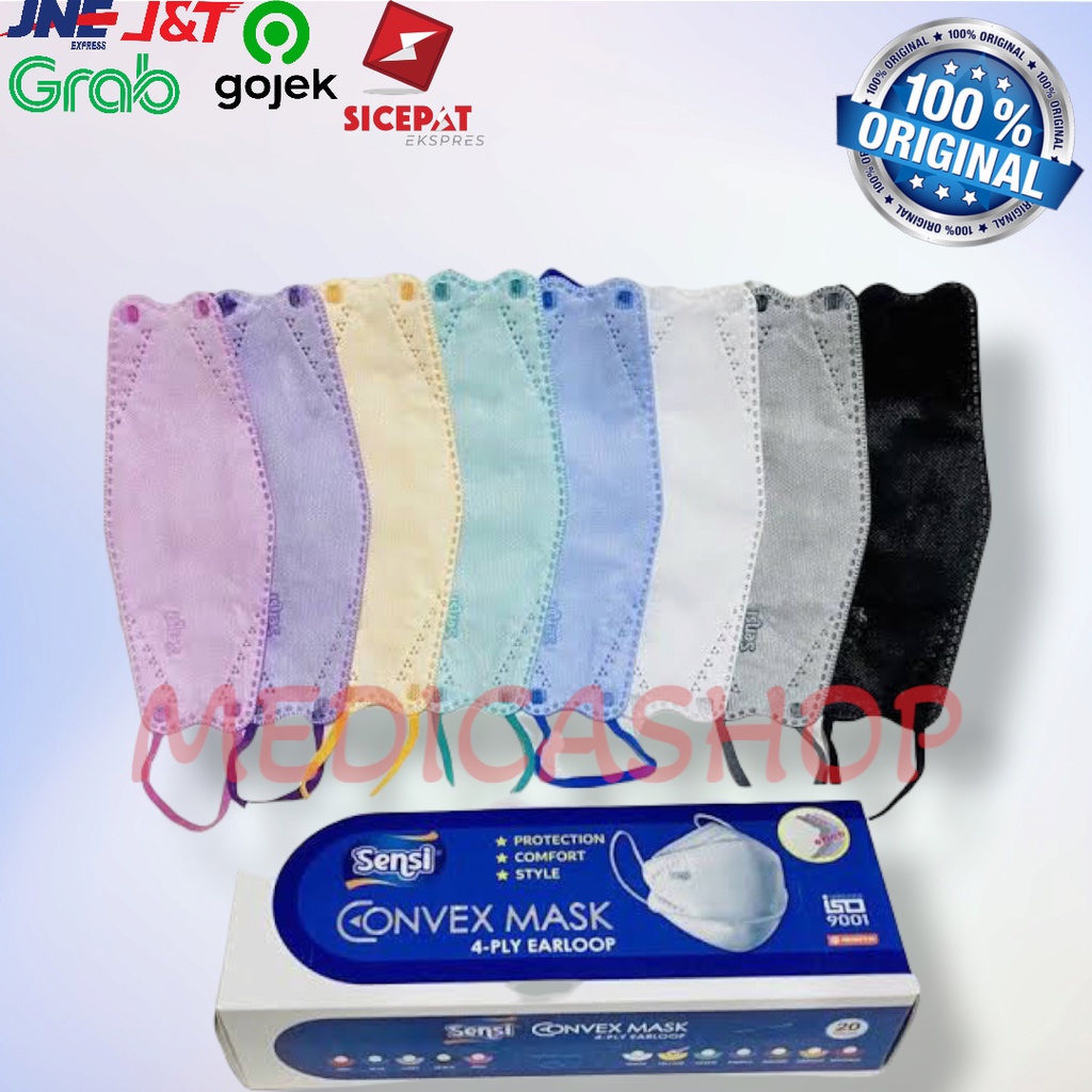 masker sensi convex 4ply 20 - Putih