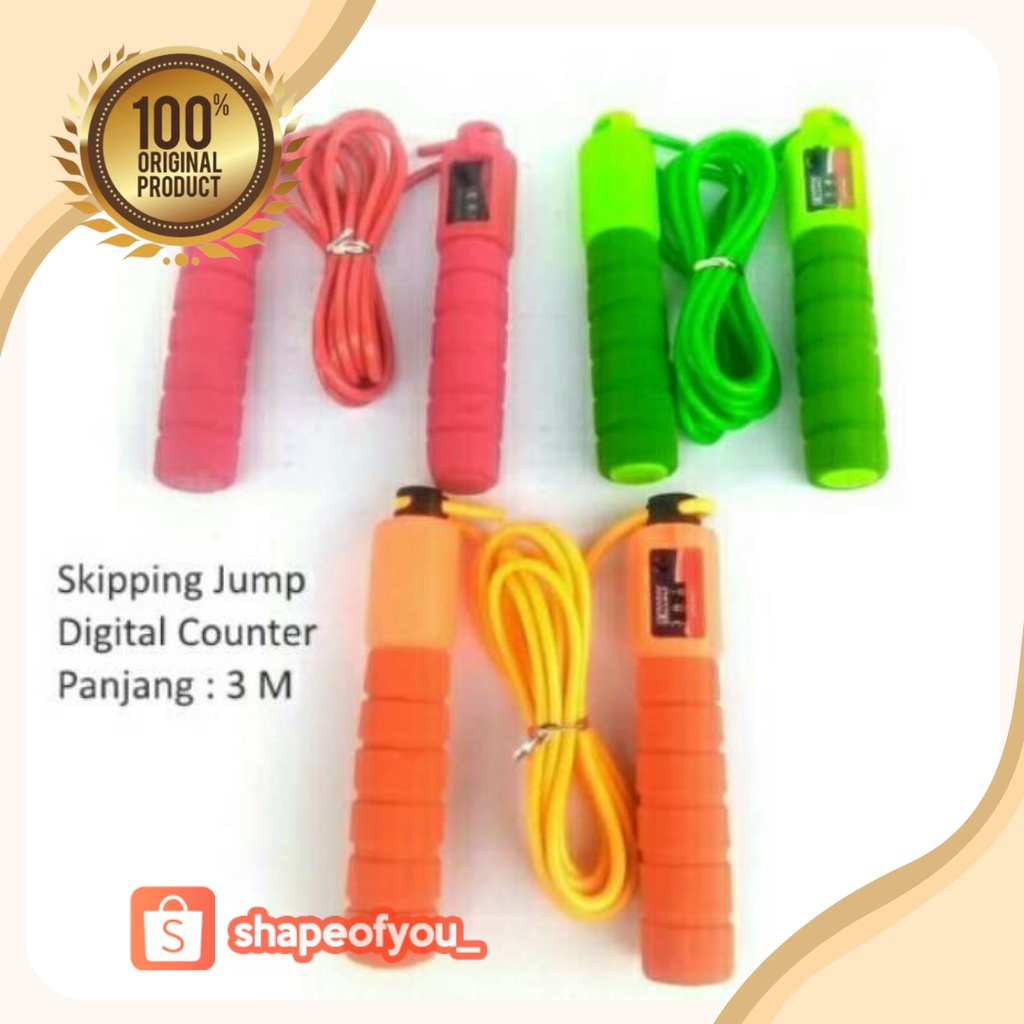 Lompat Tali Ada Counter Skipping Jumping rope with counter alat olahraga Jump fitness Elegan Murah