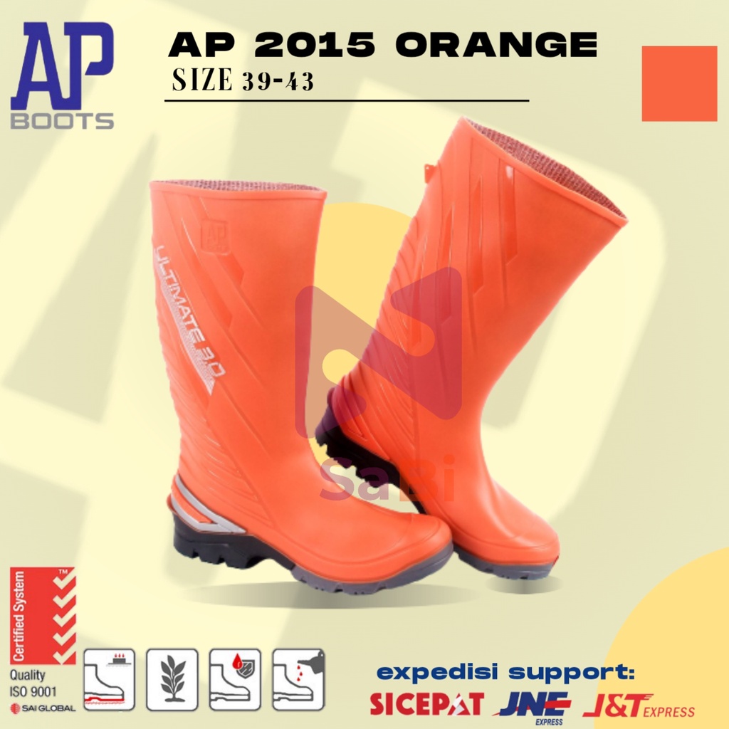 Sepatu Boot Tinggi AP Boots AP ULTIMATE 2015 ORANGE TANGGUH FLEKSIBEL/sepatu proyek industri bahan k