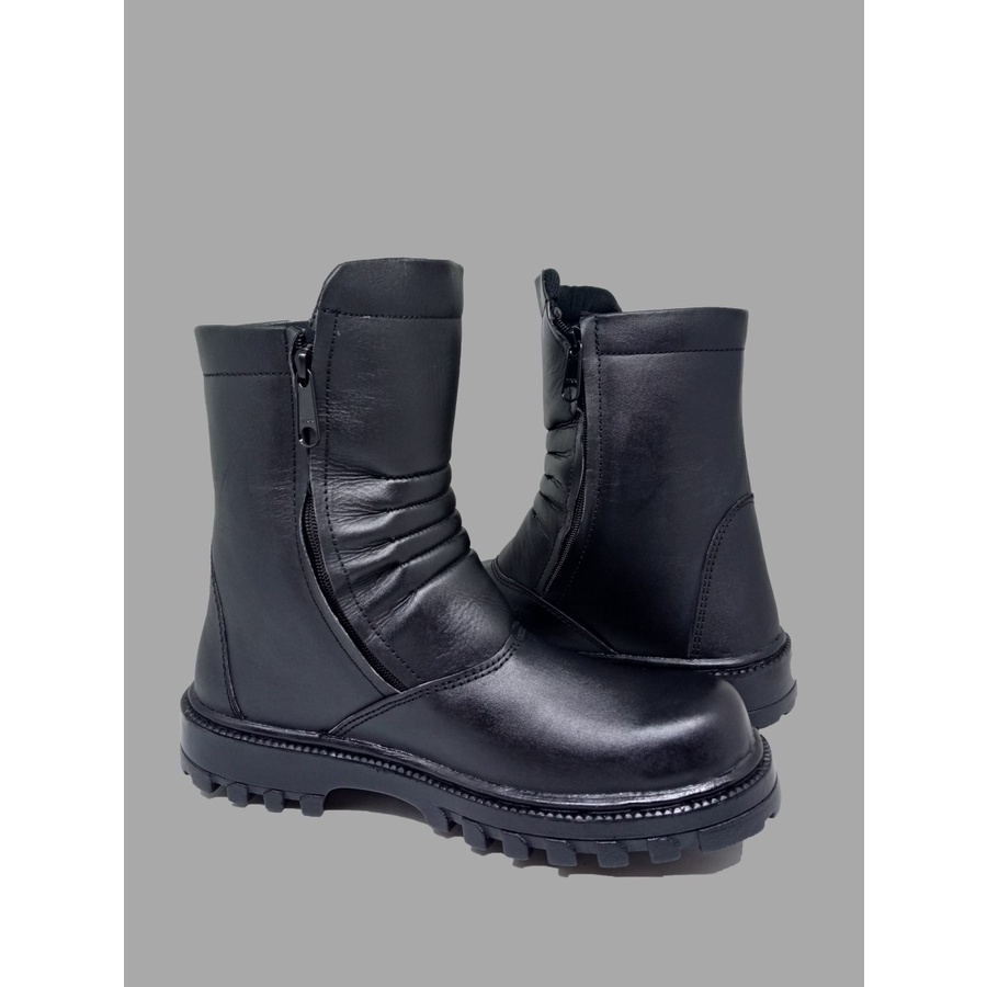Sepatu Sefty Pria |Sepatu Safty Pria Kulit Kruwel HITAM |Sepatu Septi Boots
