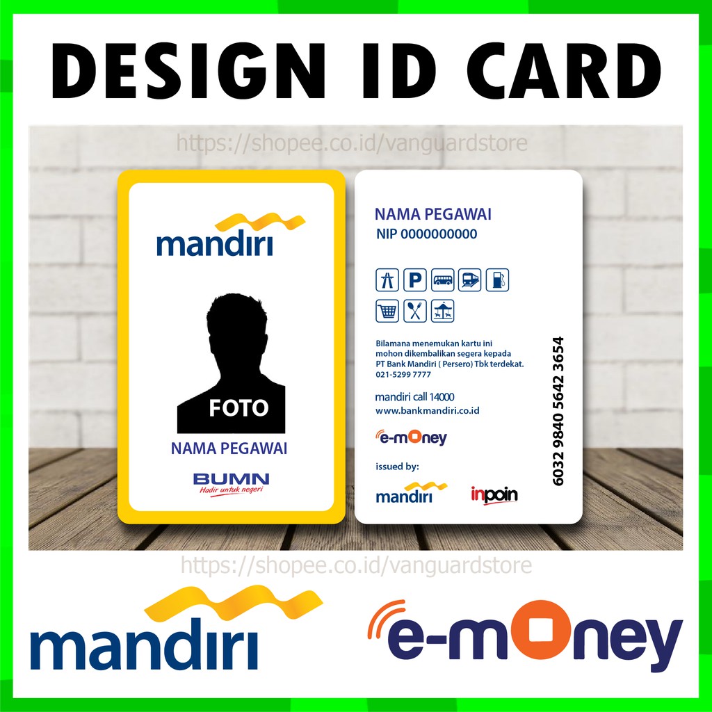 KARTU E MONEY ID CARD MANDIRI EMONEY KARTU ETOLL E-MONEY MANDIRI - 2 SISI