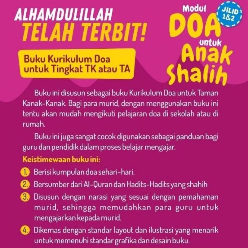 Modul Doa Untuk Anak Shalih Jilid 1 dan 2 Attuqa