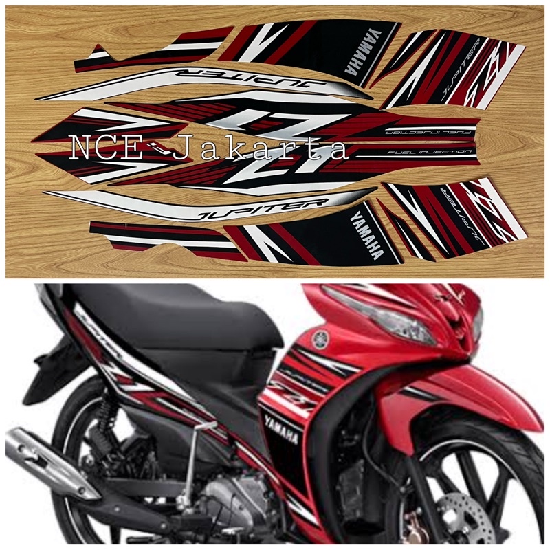 STIKER STRIPING MOTOR JUPITER Z1 TAHUN 2016 MERAH