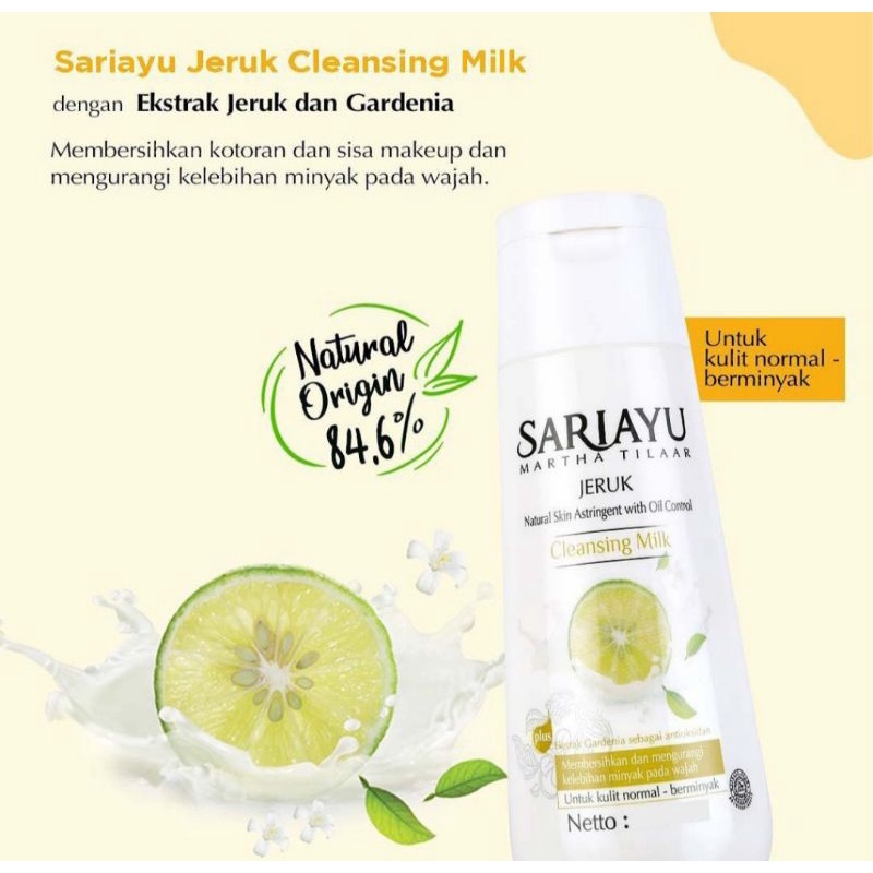 Sariayu Cleansing Milk 150ml Besar Sari ayu Pembersih wajah alami Cleanser muka Sari ayu Martha Tilaar Skincare BPOM