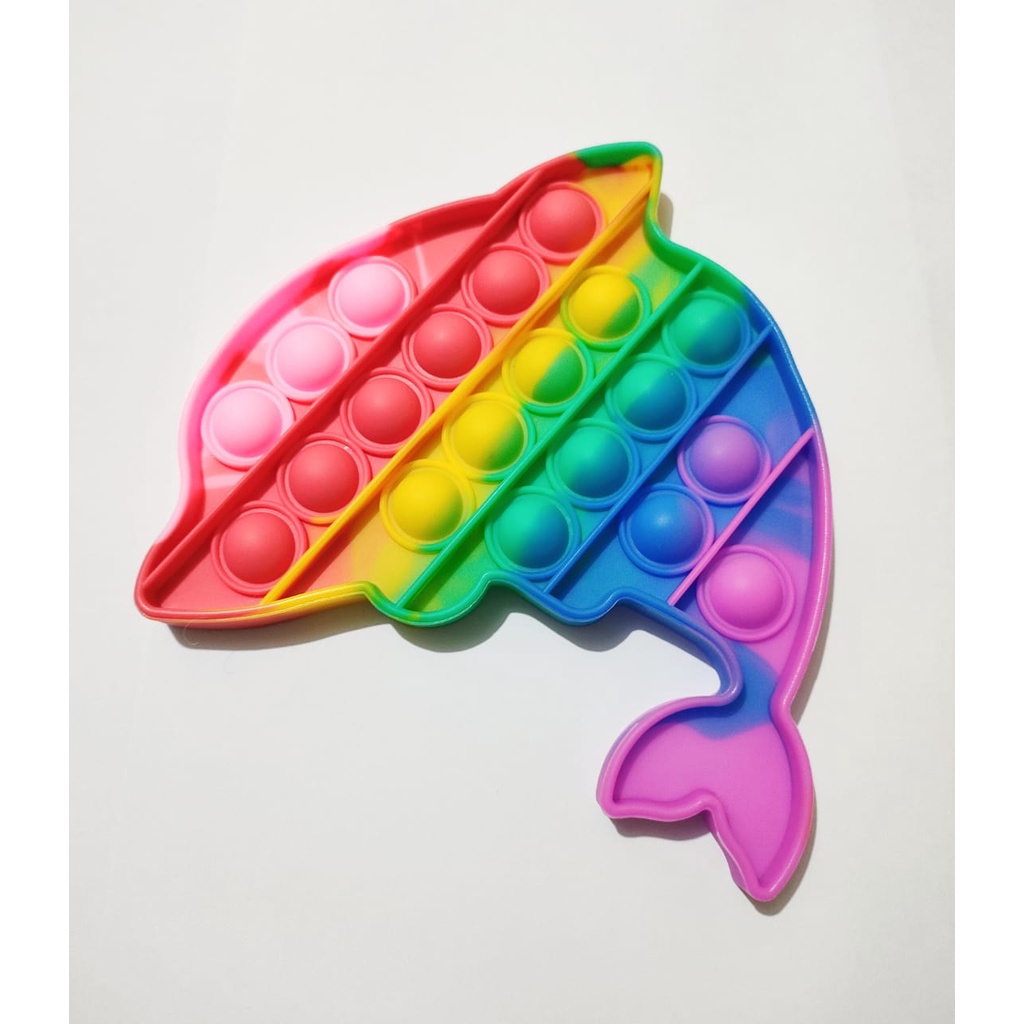 Mainan pop it murah popit Pop Its Square rainbow multicolor Fidget Toy Push bubble Penghilang Stres-5