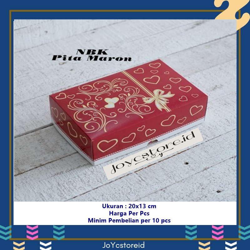 Dus Martabak NBK Batik PITA Kotak Terangbulan 20x13 Box Nasi - Merah/ Box Kue / Box Jajan / Snack Bo