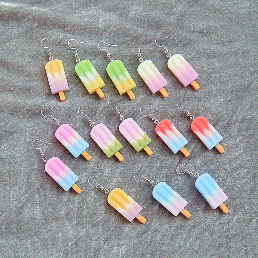 Lily 1pasang Resin Eardrop Fashion Warna-Warni Menjuntai Drop Earrings