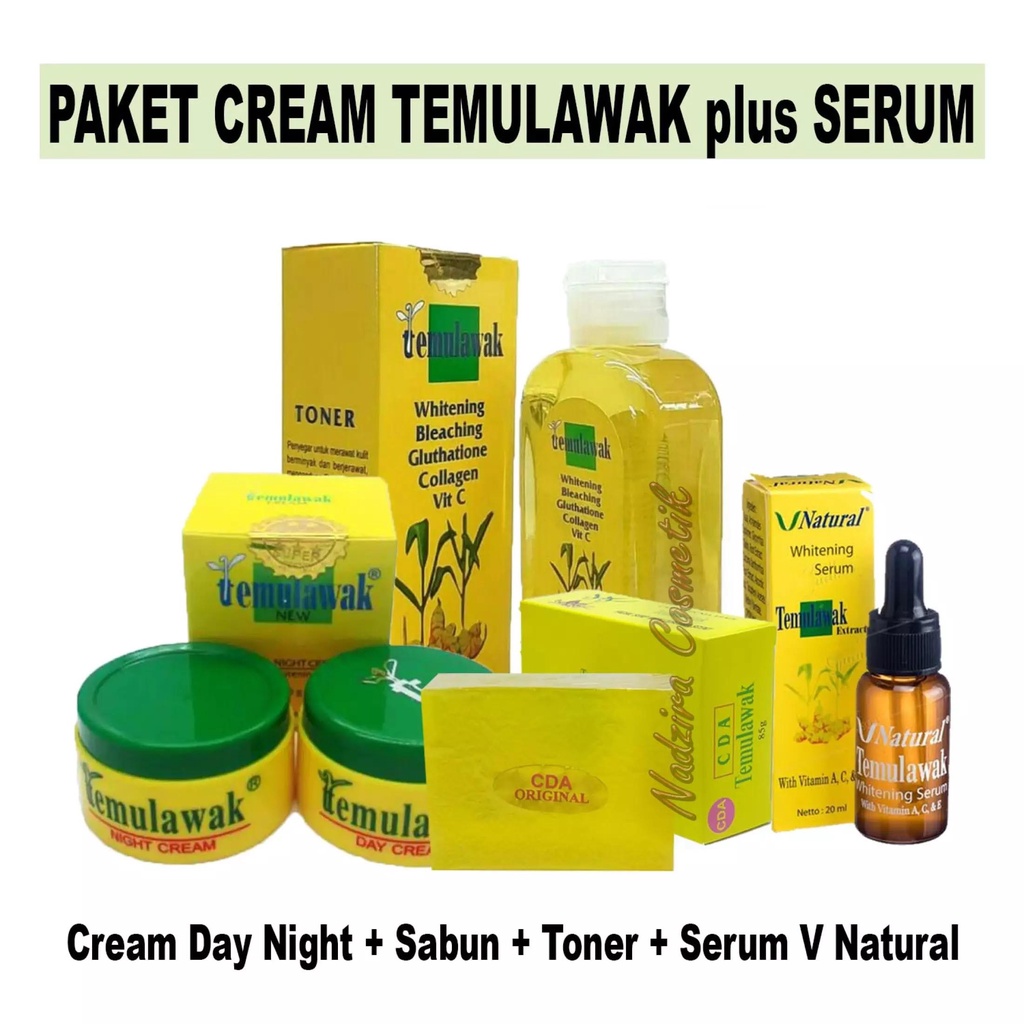 Paket Cream Temulawak Komplit plus Serum V Natural BPOM Original