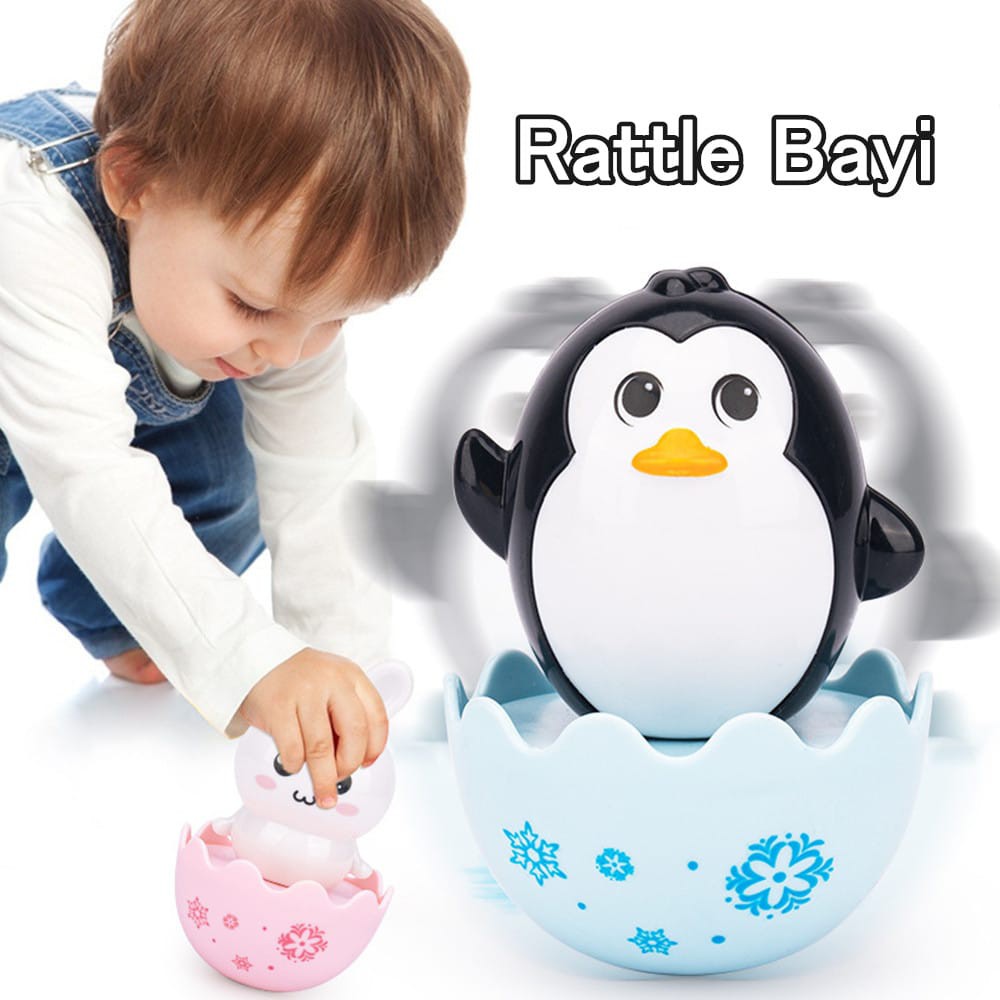 ~ PIYOSHI08 ~ Mainan Anak Bayi Tumbler Rattle Bentuk Telur Goyang Animal Lucu Murah MA07