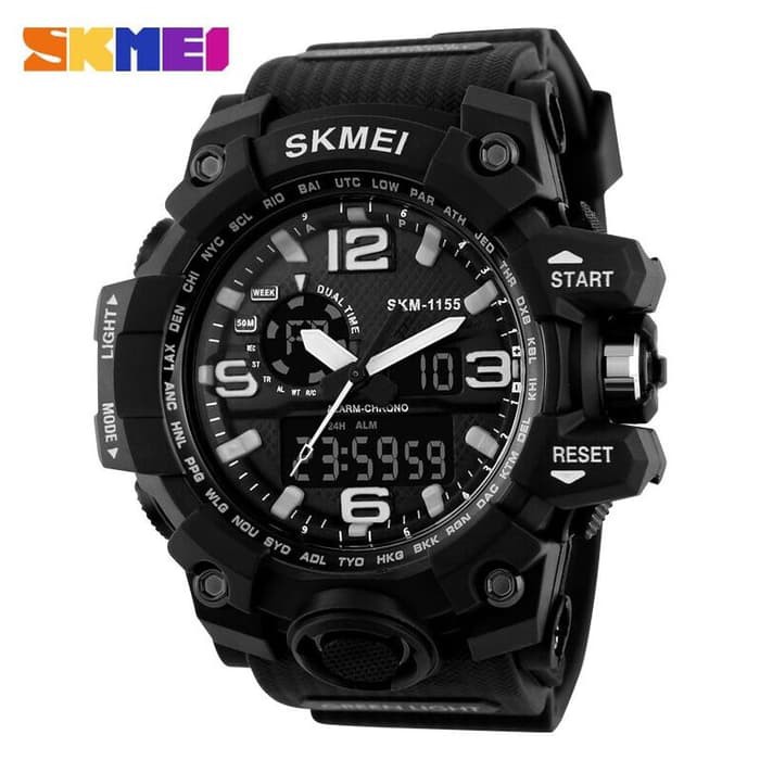 TERLARIS   Jam Tangan Pria Original Skmei Model G-shock Anti Air Putih  stok ready