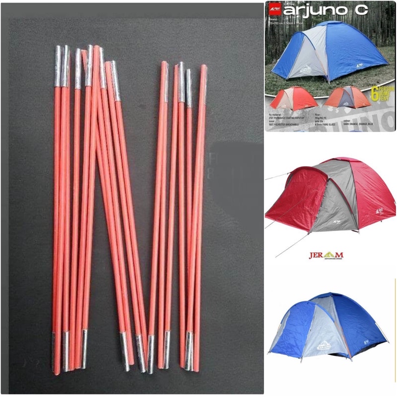 1 Set lonjor panjang rangka tenda ARJUNO C langsung pasang set frame tenda camping arjuno