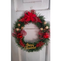 

〔POP〕Dekorasi Hiasan Natal Pintu Wreath Ring Krans Bulat Murah 20 cm - 3485