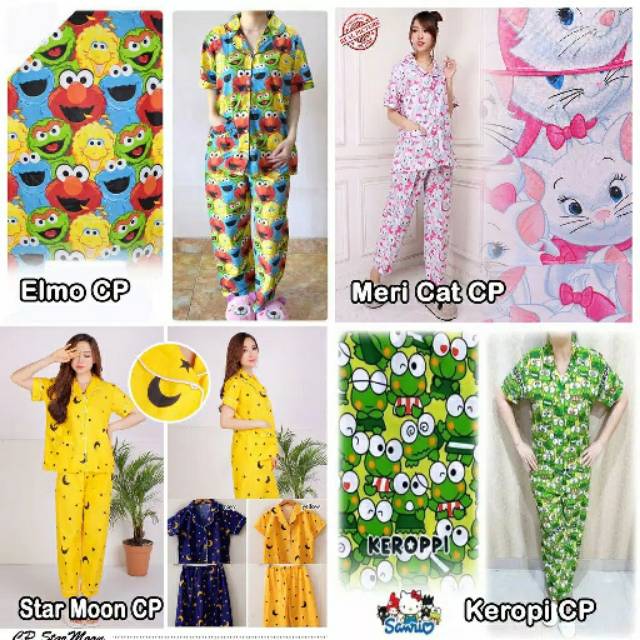 Piyama baju tidur CP karakter XL Part 1