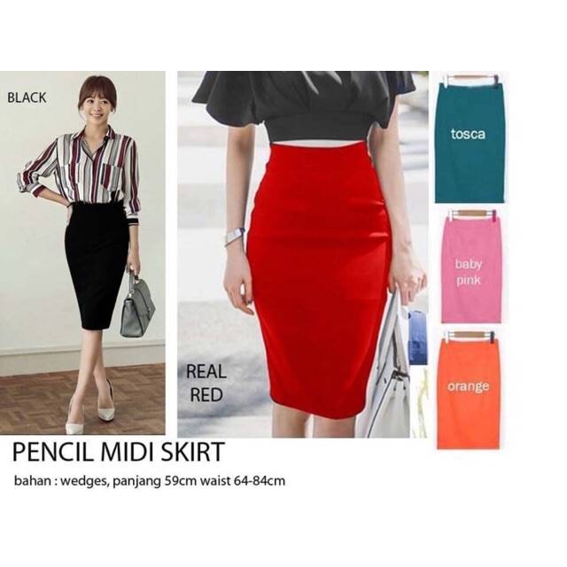 ROK PENSIL SELUTUT / MIDI PENCIL SKIRT