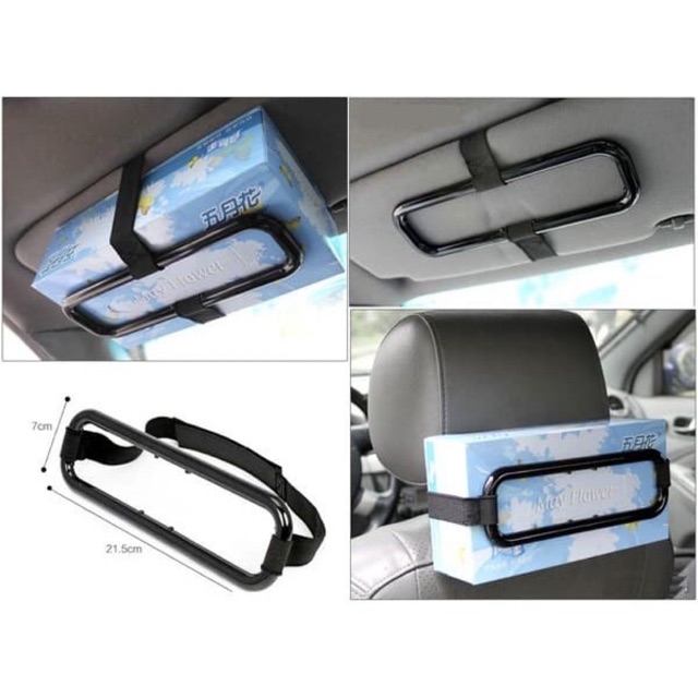 Holder tempat tissue mobil hitam polos holder Tempat Holder Tissue Organizer Mobil Jok Penjepit Tisu Gantung Sunvisor