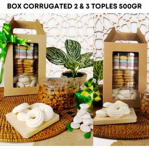Dus Box Toples Kue Kering 500gr isi 3 / Corrugated Gable Box Jendela