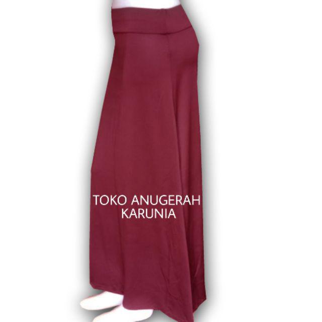 Rok Panjang Polos kaos rayon dan spandek-maroon