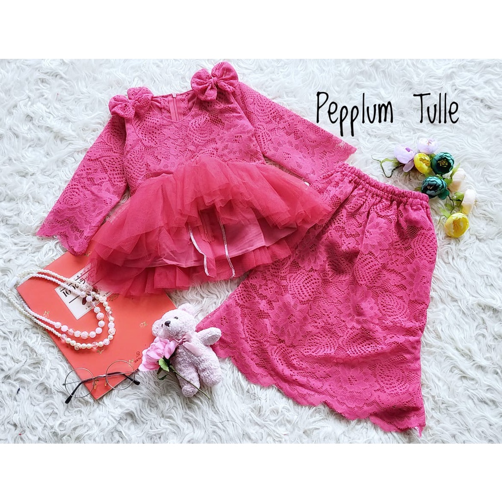 Kebaya Pepplum Tulle Anak Unik/Baju Adat/Kebaya Anak murah meriah