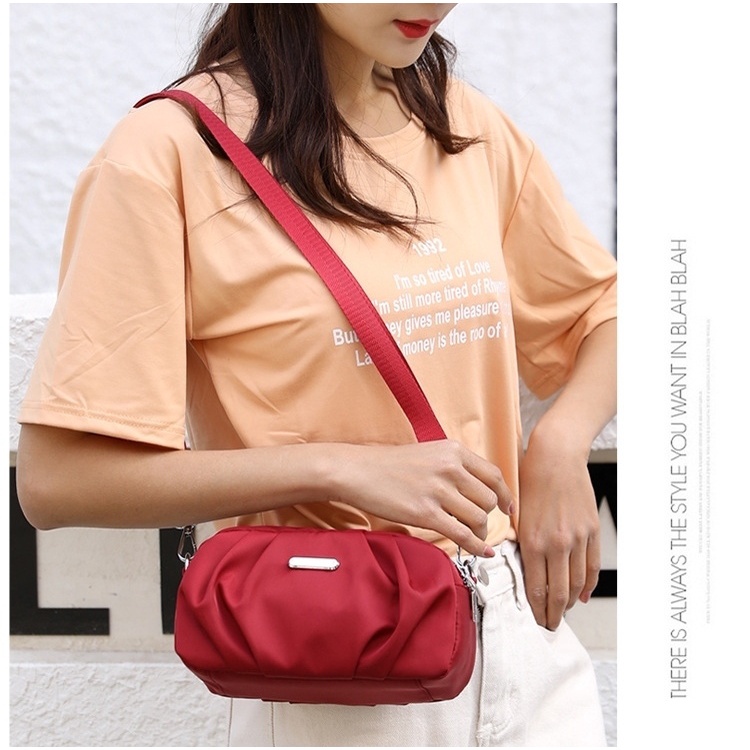 TAS SELEMPANG WANITA ANTI AIR MERAH MASONA TA654R1 PREMIUM SLING BAG PESTA KECIL CEWEK KOREA MURAH FASHION REMAJA KEKINIAN BRANDED BATAM IMPORT