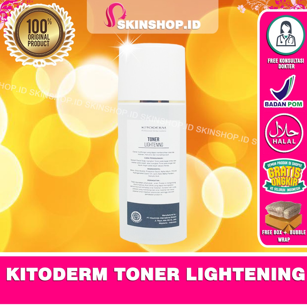 Kitoderm Toner Lightening 100ml Original / Penyegar Wajah BPOM Aman KT0601101