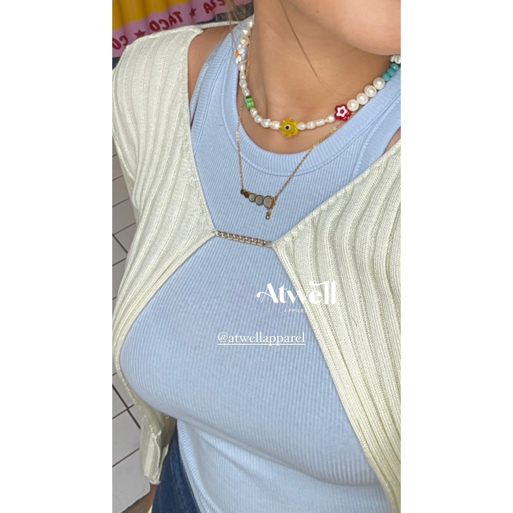 Eloise Ribbed Cardigan with Chain