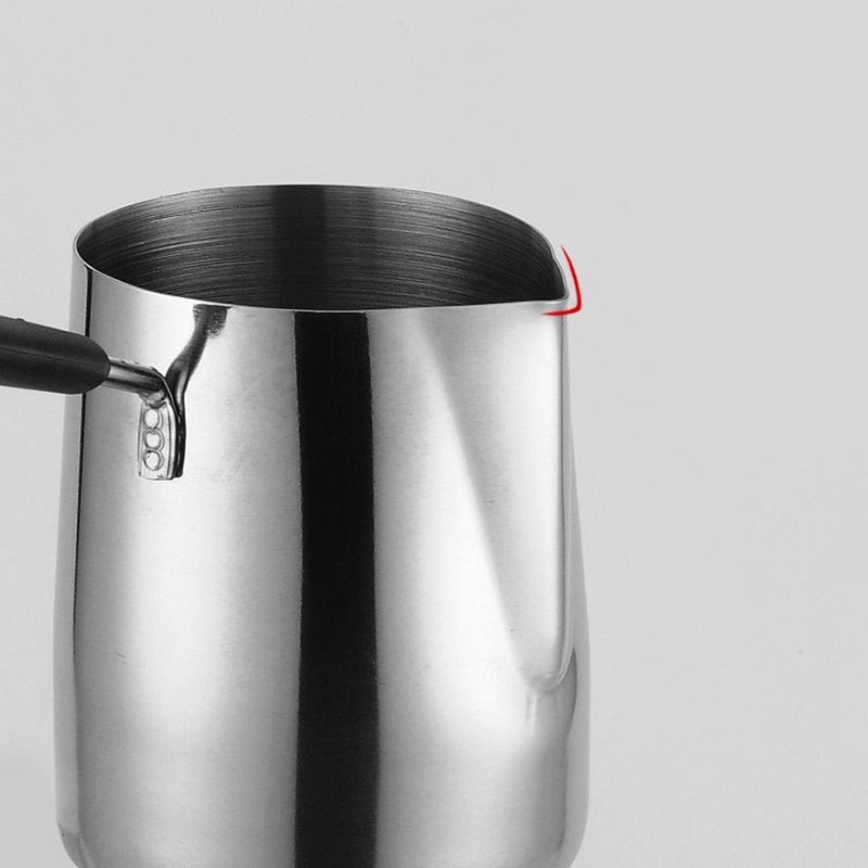 gs8 drohoey gelas kopi espresso latte art long handle stainless steel 1000ml - s07 - silver Pro