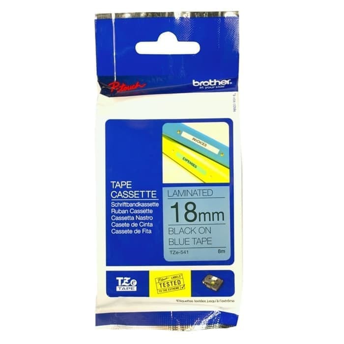 Brother Ptouch Label Tape TZe-541 18mm Black on Blue TZe541 Resmi