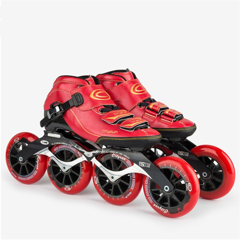 6layers Carbon Fibre CITYRUN Professional Inline Speed Skates Shoes 7000 Alloy CNC Frame 85A 110mm S