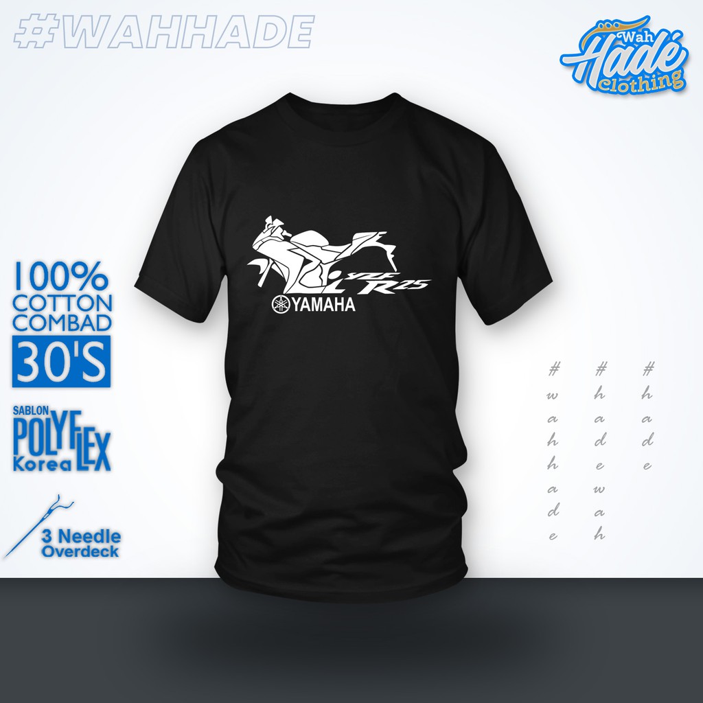 kaos baju distro motor yamaha r25 siluet 100  cotton combed 30s unisex  t shirt otomotif biker rider
