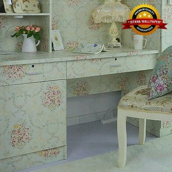 BAYAR DI TEMPAT (COD) !!! WALLPAPER STIKER SHABBY CREAM BEST SELLER TERMURAH 45CM X 5M - STIKER DINDING