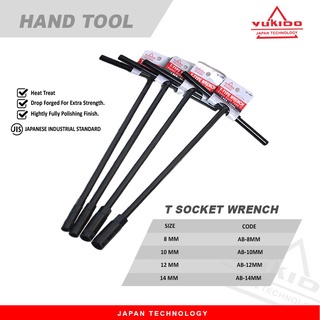 HOT PROMO CUCI GUDANG!!!Kunci Shock T hitam Vanadium Shocket Wrench 8-14mm Bahan Kuat Anti Karat - 6532 8-14 mm yukido BISA COD