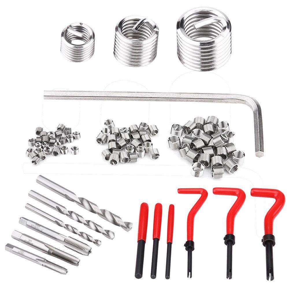 Solighter Thread Repair Kit Tahan Lama Kualitas Tinggi Mata Bor Helicoil Type Metric Thread Insert