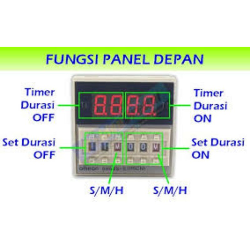 Digital Timer Omron DH 48S-s AC 220 5 AMPER Sudah disetting Kabel Marking