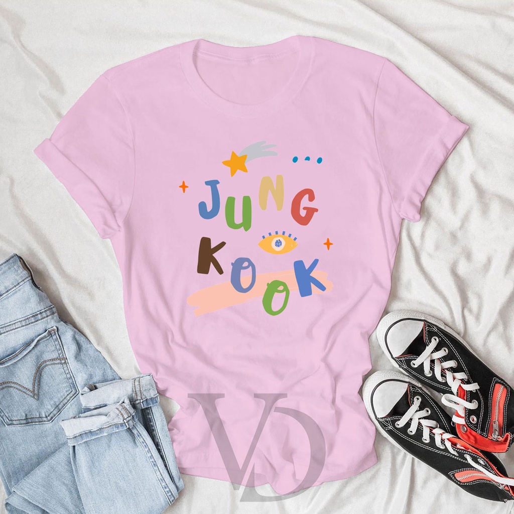 BISA CUSTOM FOTO BAJU JUNG KOOK ARMY/ KAOS WANITA PRIA LENGAN PENDEK / BAJU KOREA