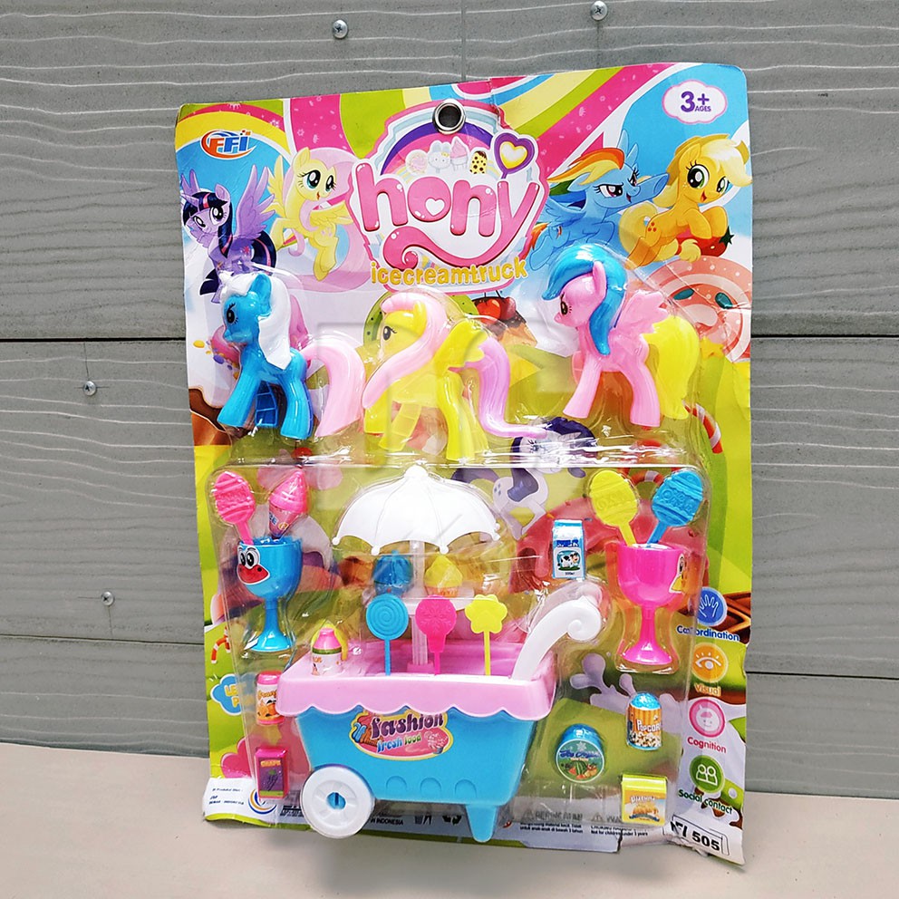 MAINAN 065 || Mainan Anak Set Ice Cream Truck Hony | My Little Pony Truck Kereta Dorong Es Krim