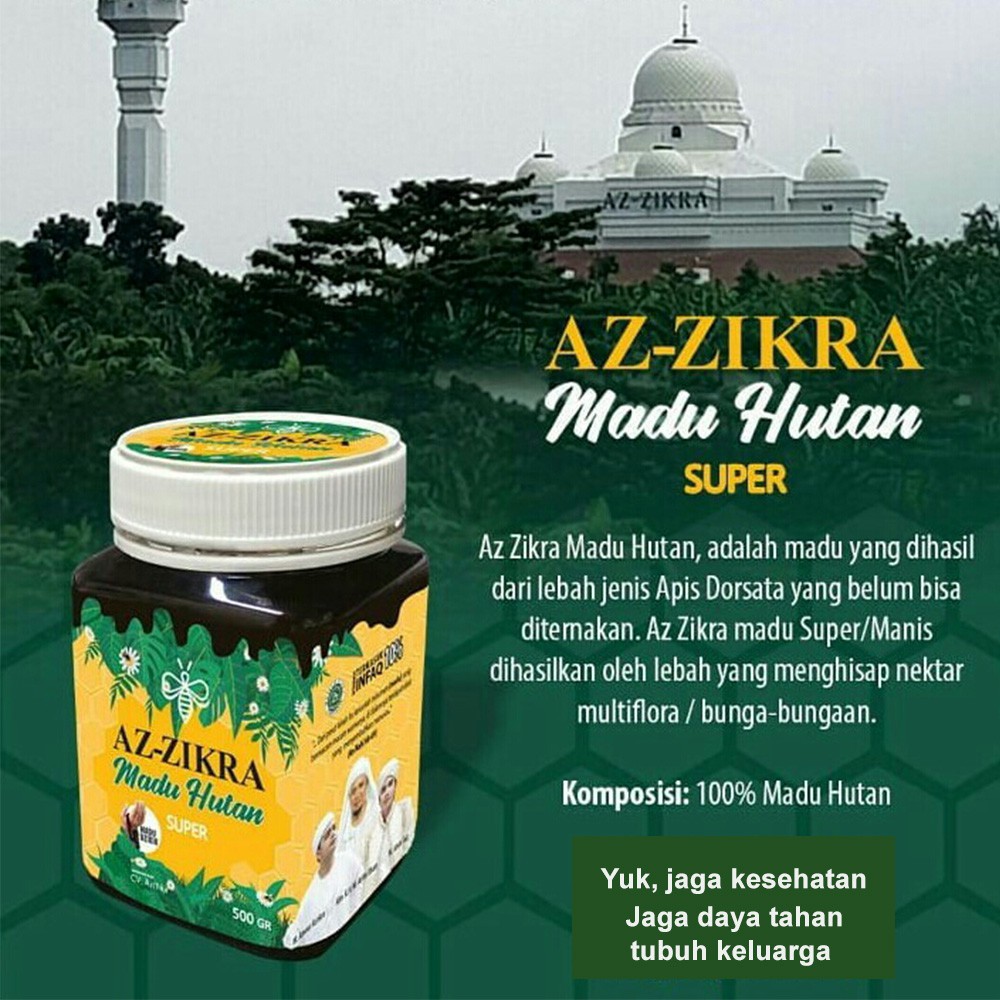 

Az Zikra Paket 2 Madu Hutan Hitam Pahit + Super (rasa manis) Kemasan Baru Original Asli Raw Honey