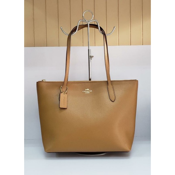 Tas Coach 4454 Zip Tote Light Saddle New Original