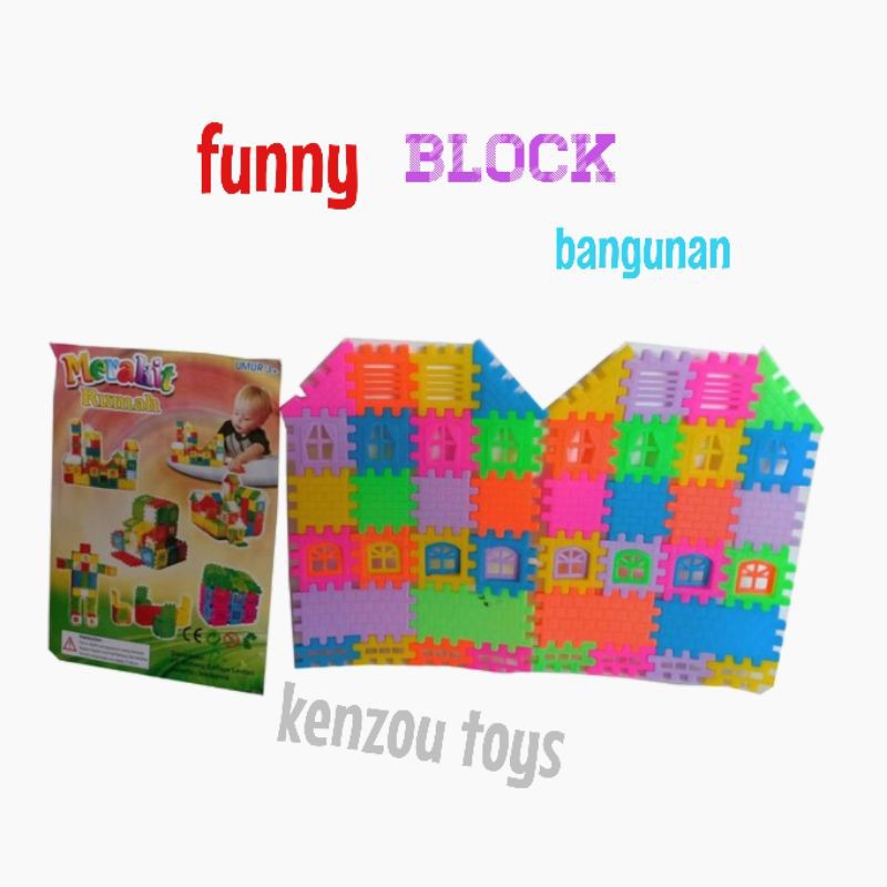 Mainan Puzzel Bangunan Rumah Funny Block