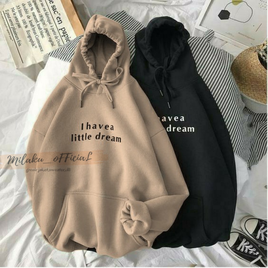 SWEATER HOODIE WANITA / I HAVEA LITTLE DREAM OVERSIZE SWEATER