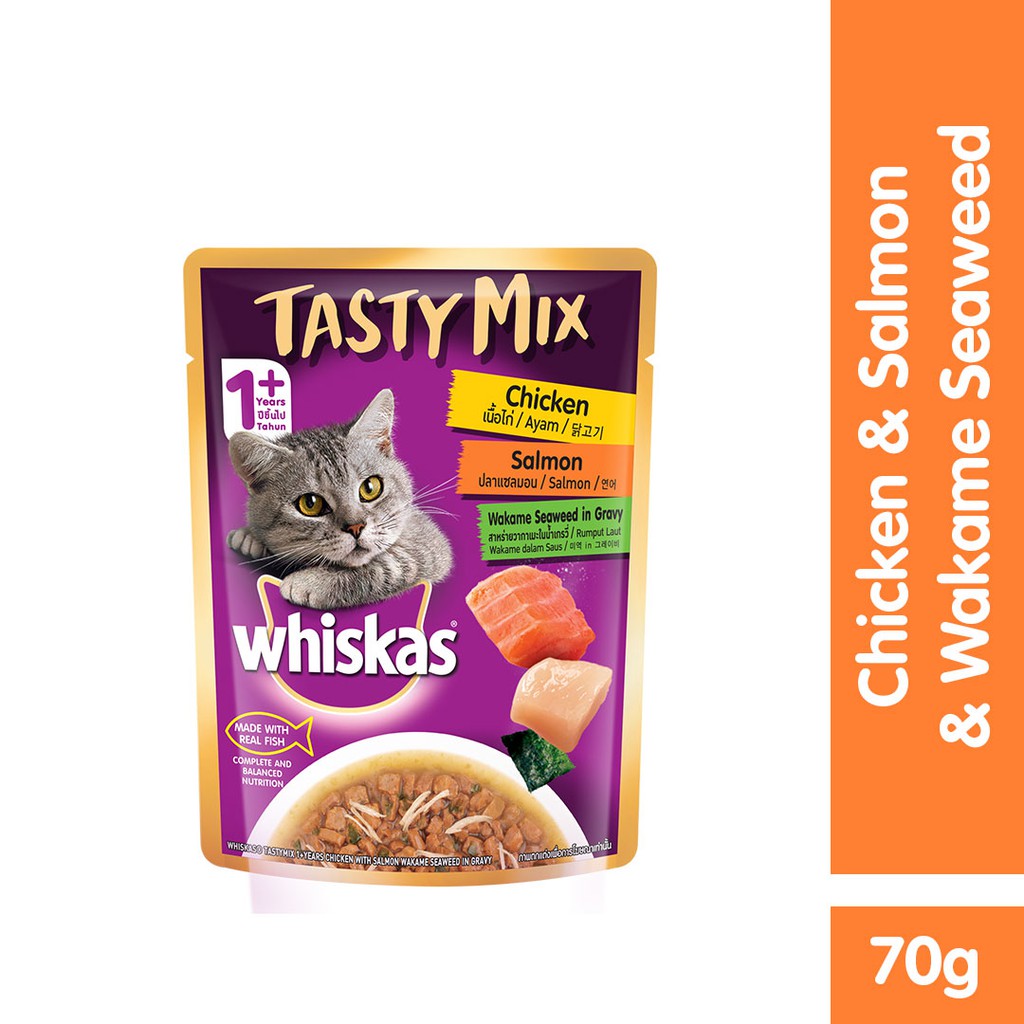 Whiskas Tasty Mix Makanan Kucing Basah Pouch Starter Pack Multi Variant - Isi 4-2