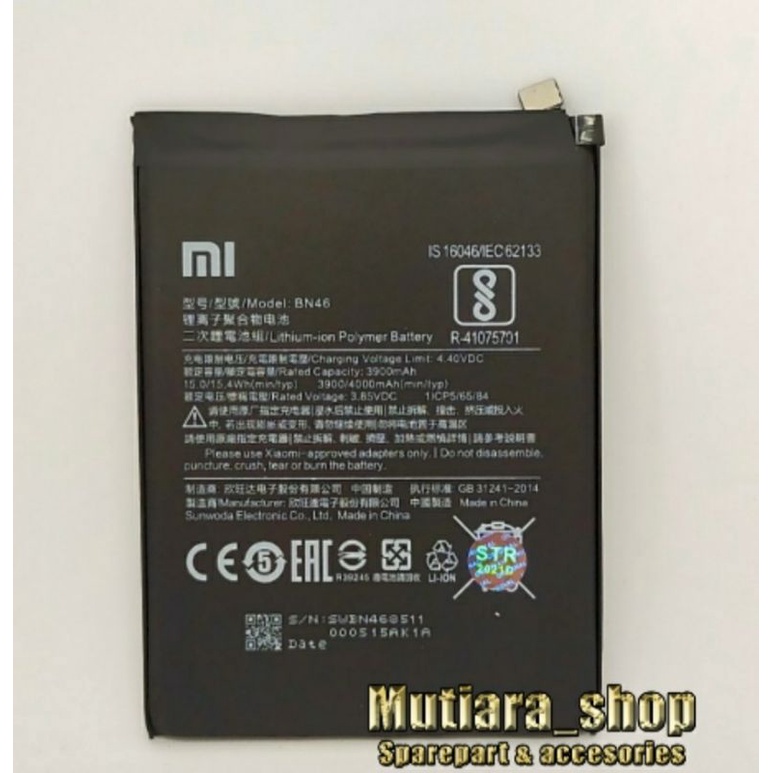 BATERAI XIAOMI REDMI 7 REDMI NOTE 8 BN46 BATTERY BATRAI BATRE BN 46
