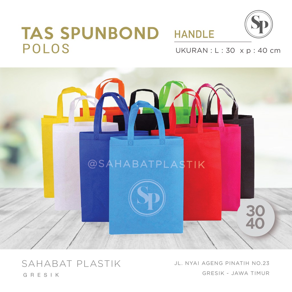 12PCS Tas Spunbond POLOS 30 x 40 cm /TAS UNTUK PROMOSI/ tas ulang tahun/Tas Kain 25 x 35 cm/ Tas Tenteng / Tas Souvenir/ Goodie bag-1