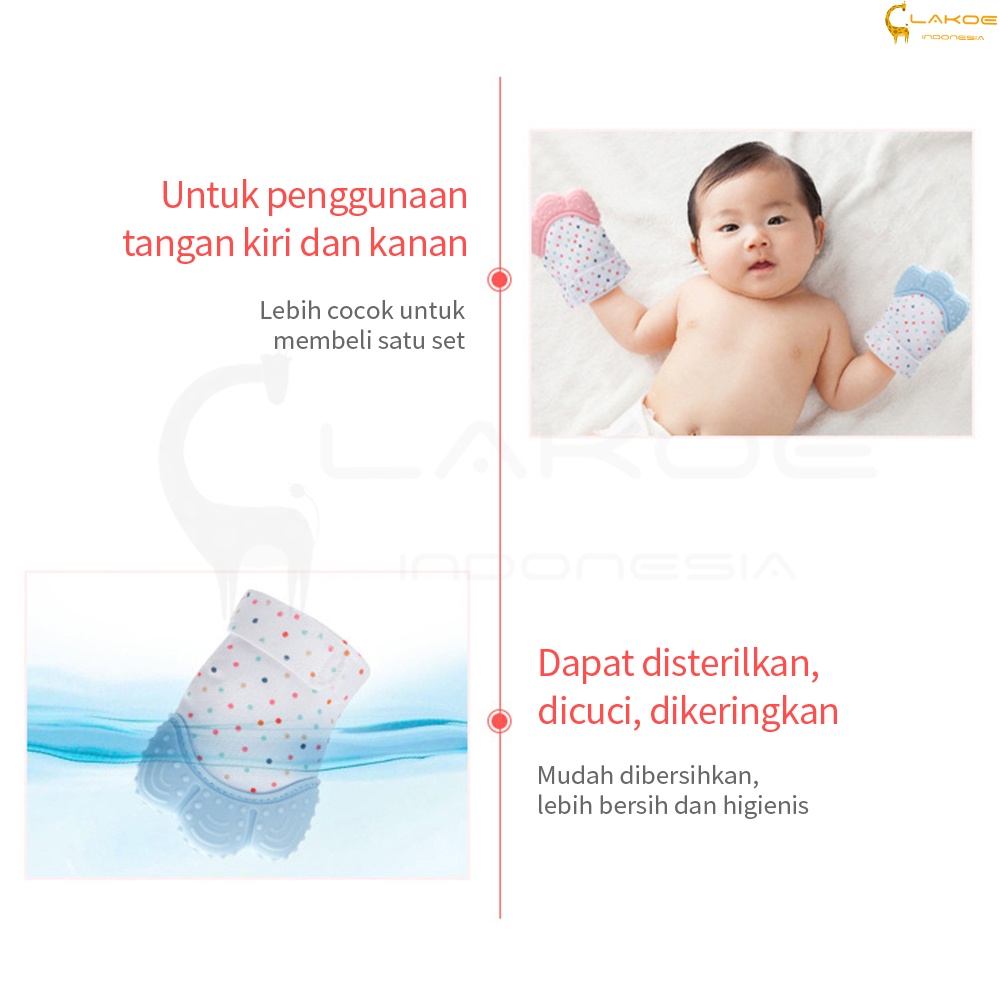 LAKOE Sarung Tangan Teether Bayi / Mitten Baby Glove Teether Gigitan Bayi