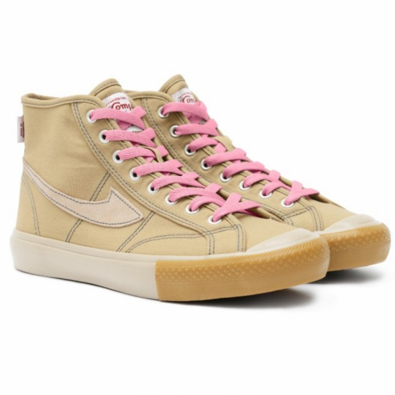 Sepatu Compass Gazelle Pink Frost (Hi Cut/Low Cut) Pria dan Wanita Cappuccino Upgrade-Hi