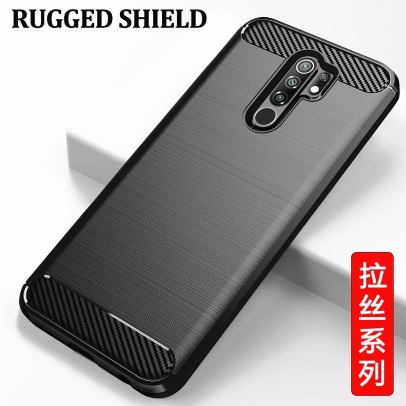 Softcase Slim Carbon Fiber Hitam Xiaomi Redmi Note 8 Pro - Case Casing Redmi Note 8pro Back Cover