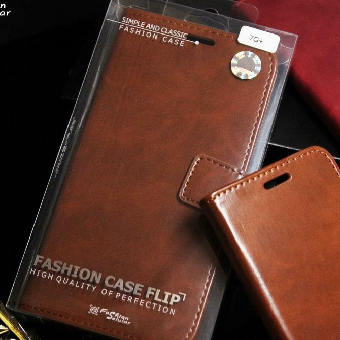 LEATHER FLIP COVER WALLET VIVO X50 / X50 PRO CASE CASIING - COKELAT, VIVO X50