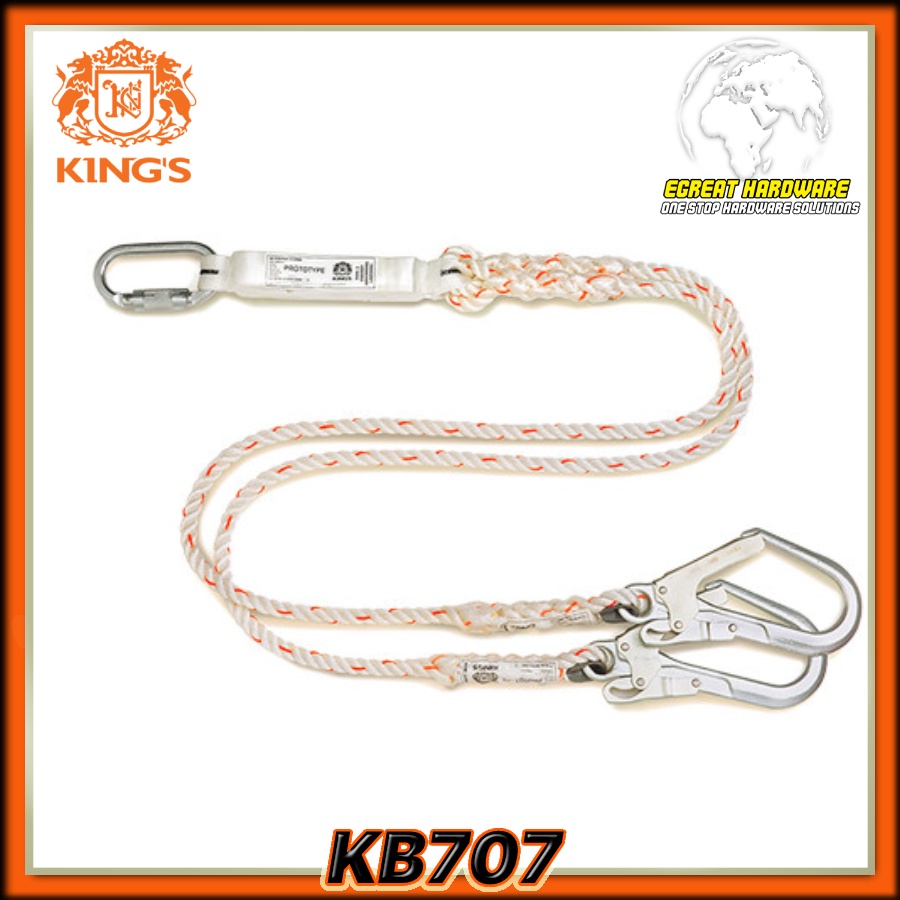 

Rope Absorbing Double Lanyard Twin Tails KINGS KB-707