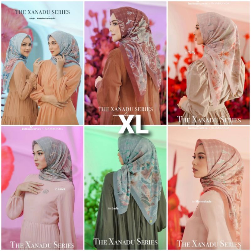 Xanadu Series XL Syari Buttonscarves x Ria Miranda Honey dan Marmalade - Free Brooch