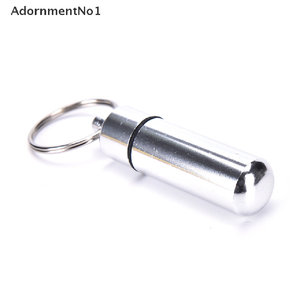 (AdornmentNo1) Gantungan Kunci Botol Kontainer Obat Pil Bahan Aluminum Anti Air